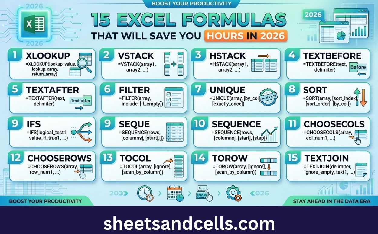 15 Excel formulas that will save you hours in 2026