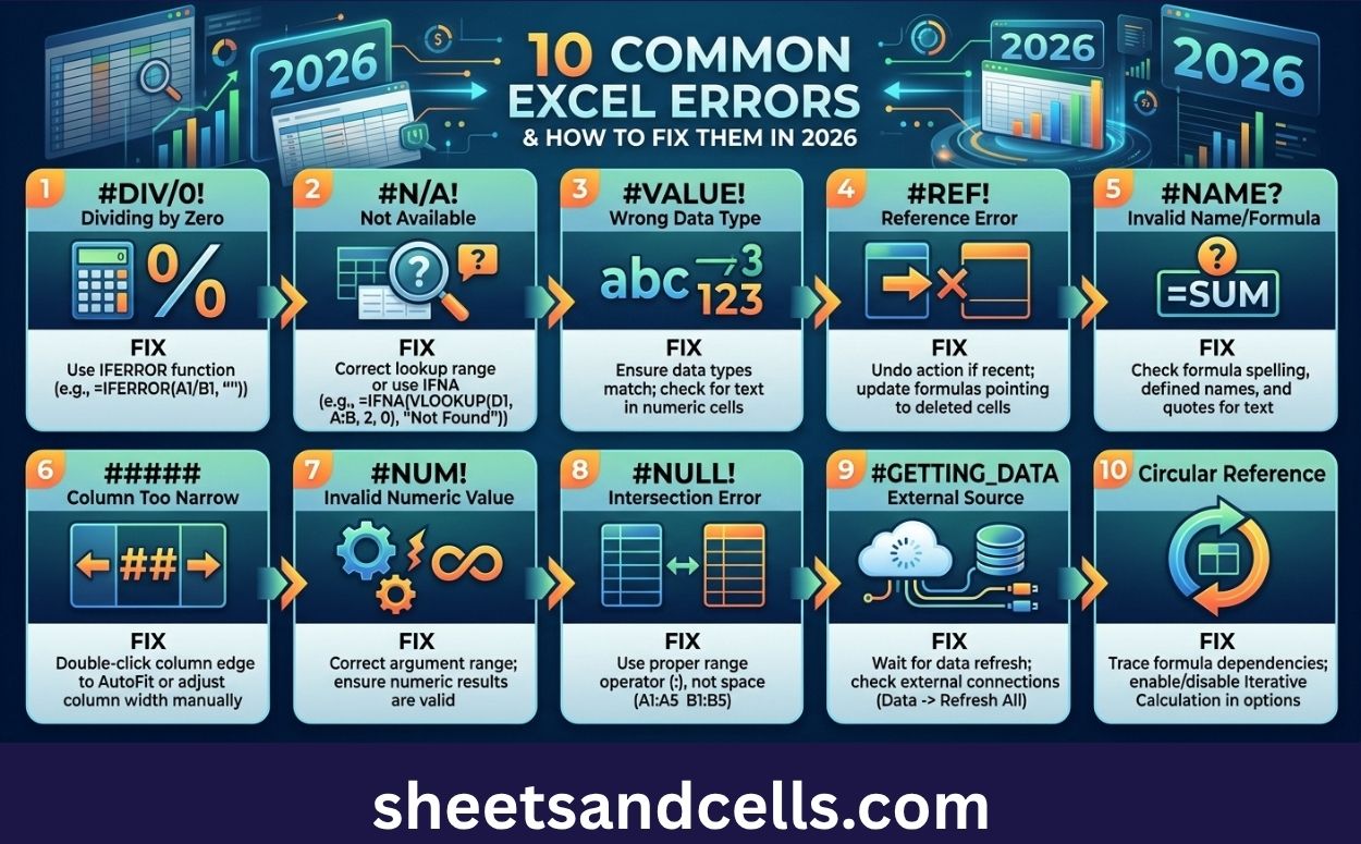 10 Excel errors and how to fix them in 2026